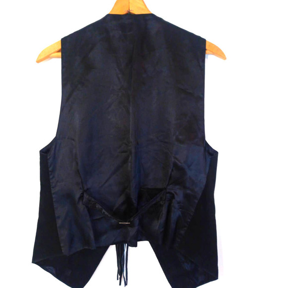 Accessory Lady Women M Black Brown Leather Western Southwest Vest Tassel Tie - Picture 5 of 6